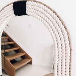Oval Large - 120cm X 60cm Navy Nautical Hampton Coastal Rope Mirror Twisted Home Decor Wall Hanging - thumbnail 3