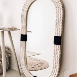 Oval Large - 120cm X 60cm Navy Nautical Hampton Coastal Rope Mirror Twisted Home Decor Wall Hanging - thumbnail 4