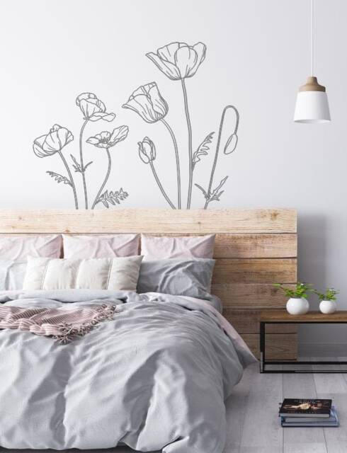 Sale Poppy Wall Decals Floral Bedroom & Office Decor - image 1