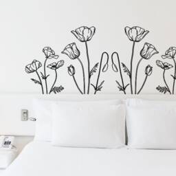 Sale Poppy Wall Decals Floral Bedroom & Office Decor - thumbnail 3