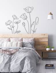 Sale Poppy Wall Decals Floral Bedroom & Office Decor - thumbnail 1