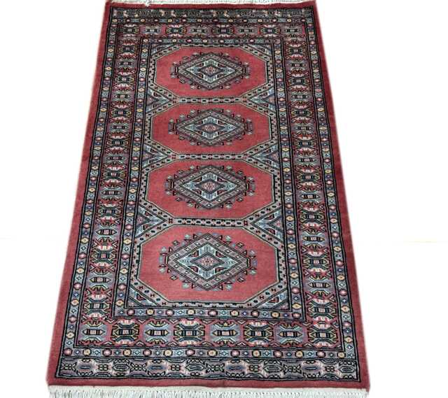 2.6x4 Pink Color Bokhara Rug - 0.80x1.20 Bedroom Luxury Area Turkish Fine Quality Afghan - image 1