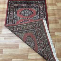 2.6x4 Pink Color Bokhara Rug - 0.80x1.20 Bedroom Luxury Area Turkish Fine Quality Afghan - thumbnail 4