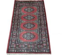 2.6x4 Pink Color Bokhara Rug - 0.80x1.20 Bedroom Luxury Area Turkish Fine Quality Afghan - thumbnail 1