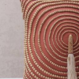 Rust Cotton Embroidered Bohemian, Bali Style Pillow Cover, Decorative Handmade Throw Cover, Cover Wlcc005 - thumbnail 2