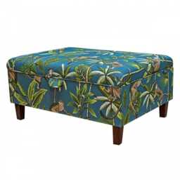 Plus Blue Monkey Footstool - Tropical Jungle Ottoman Handmade in Britain - thumbnail 3