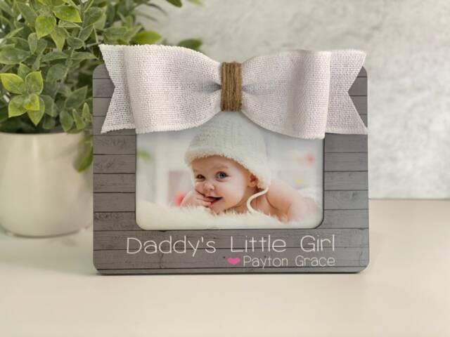 Daddy's Little Girl Frame Christmas Gift Idea For Dad Personalized 4x6 Picture Custom Daddy First Birthday Him - image 1