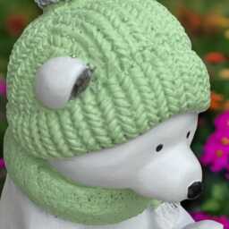 Sitting Teddy Statue Concrete Bear in A Hat Sculpture Stone Figure Outdoor Animal Ornament Teddy Lover Gift Christmas Decoration - thumbnail 3