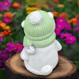 Sitting Teddy Statue Concrete Bear in A Hat Sculpture Stone Figure Outdoor Animal Ornament Teddy Lover Gift Christmas Decoration - thumbnail 4