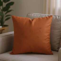 Burnt Orange Amber Velvet Cushion Covers - Soft Matt Size Choice, Square & Lumbar Pillows - thumbnail 2
