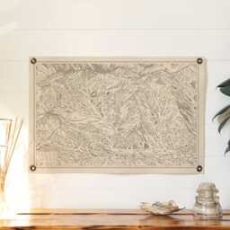 Alta Utah Mountain Map Felt Poster Banner - Vintage Ski Snowboard Mountain Wall Art Gift. Flag Pennant Home Decor. Usa Handmade - thumbnail 3