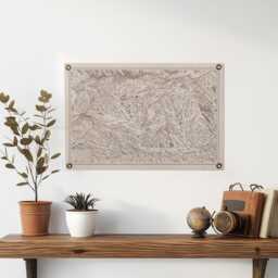 Alta Utah Mountain Map Felt Poster Banner - Vintage Ski Snowboard Mountain Wall Art Gift. Flag Pennant Home Decor. Usa Handmade - thumbnail 1