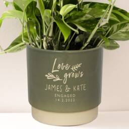 Custom Personalised Engraved Message Love Grows Indoorpot Gift For 30Th 40Th 50Th 60Th 70Th Birthdays Mother's Day Engagement Present Ideas - thumbnail 3