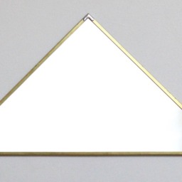 Triangle Mirror Brass Frame Handmade Wall Modern Gold Metal Border Isosceles - thumbnail 2