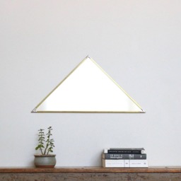 Triangle Mirror Brass Frame Handmade Wall Modern Gold Metal Border Isosceles - thumbnail 4