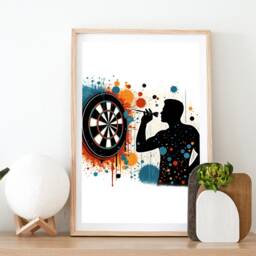 Darts Wall Art - Love The - Fan Gift Watercolour Posters Gifts For Men Gaming Room Prints Decor Print Set Of 3 - thumbnail 2