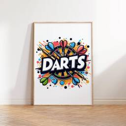 Darts Wall Art - Love The - Fan Gift Watercolour Posters Gifts For Men Gaming Room Prints Decor Print Set Of 3 - thumbnail 3