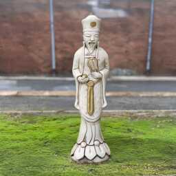 Garden Chinese Feng Shui Statue Concrete Wise Emperor Sculpture Outdoor Meditative Decoration Spiritual Yard Figurine Japanese Ornament Gift - thumbnail 1