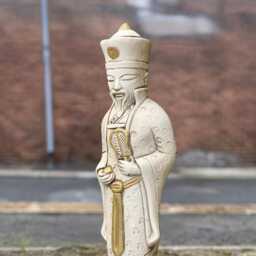 Garden Chinese Feng Shui Statue Concrete Wise Emperor Sculpture Outdoor Meditative Decoration Spiritual Yard Figurine Japanese Ornament Gift - thumbnail 4