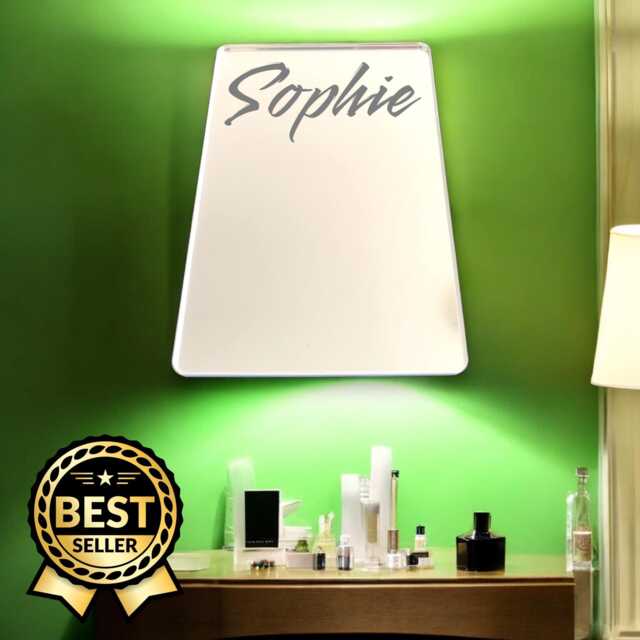 Rounded Corner Rectangle Shaped Mirrors With White Backing & Hooks, Bespoke Shapes Made, Engraving Services - image 1