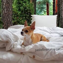 White Linen Bedding Set Natural Bedding Organic Rustic Linen Sheets Full Size King Duvet Cover - thumbnail 2