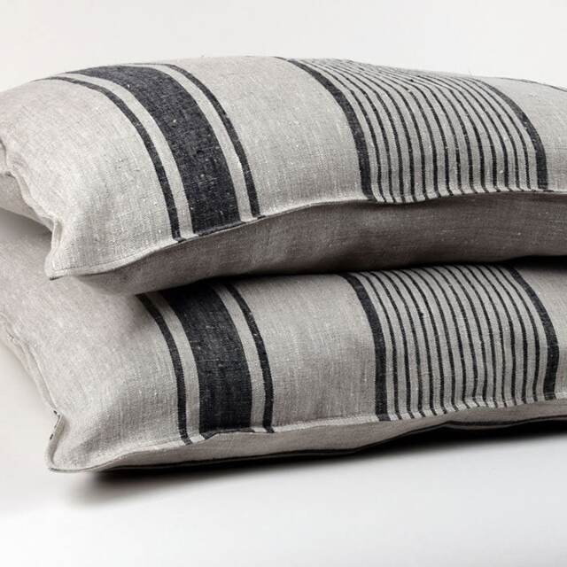 Striped Linen Pillowcase Standard, Queen, King, Body, Euro Sham Custom Size Pillow Cover. French Vintage Cottage Farmhouse Grainsack - image 1