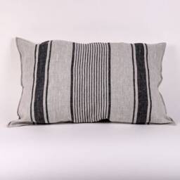 Striped Linen Pillowcase Standard, Queen, King, Body, Euro Sham Custom Size Pillow Cover. French Vintage Cottage Farmhouse Grainsack - thumbnail 2