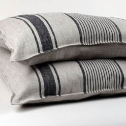 Striped Linen Pillowcase Standard, Queen, King, Body, Euro Sham Custom Size Pillow Cover. French Vintage Cottage Farmhouse Grainsack - thumbnail 1
