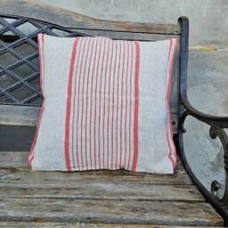 Striped Linen Pillowcase Standard, Queen, King, Body, Euro Sham Custom Size Pillow Cover. French Vintage Cottage Farmhouse Grainsack - thumbnail 4
