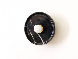 Black Veined Marble Round Minimalist Wall Fixture Light & Gold Sconce Modern Lighting Vanity