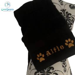 Dog Towels - Paws Side Personalised Font B - thumbnail 1