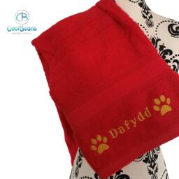 Dog Towels - Paws Side Personalised Font B - thumbnail 3