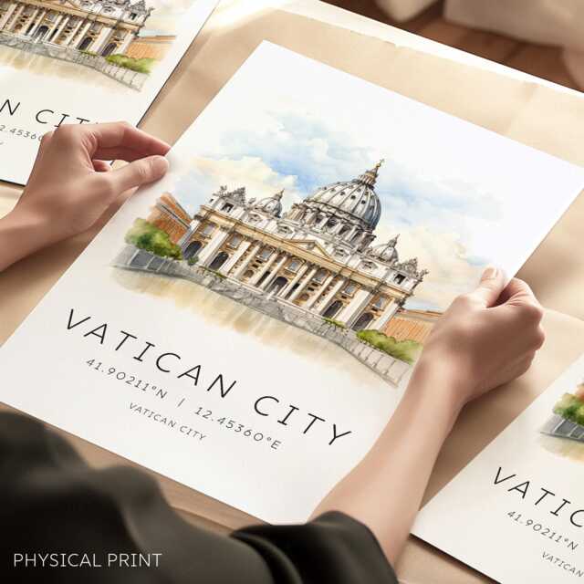 Vatican City Art Print, Travel Poster, Italy Prints, St Peter's Basilica, Print Gally, Gifts - image 1