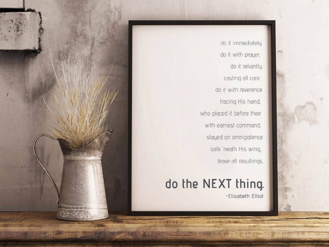 "Digital Download, Modern Wall Art, White Art ""Do The Next Thing" - image 1