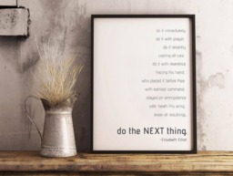 "Digital Download, Modern Wall Art, White Art ""Do The Next Thing" - thumbnail 1