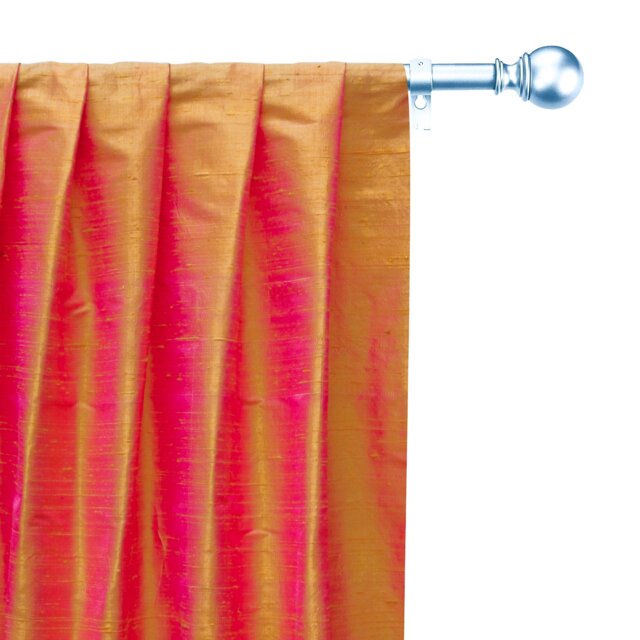 Pink & Yellow Silk Dupioni Curtain Panels - Rod Pocket, Grommet, Box Pleat, Three Pinch Pleat, Tab Top & Plain Ring Top - image 1