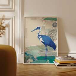 Blue Heron Bird Poster - Coastal Wildlife Wall Art Modern Nature Illustration Print Minimal Animal Decor - thumbnail 3