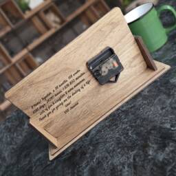 Custom Photo Clock/Personalized Wooden Desk Clock Anniversary Gift - thumbnail 3