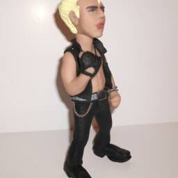 Billy Idol Figurine, Generation X, Punk Rock Star Doll, Miniature Sculpture, Hand Made Polymer Clay Figurine, Home Decor - thumbnail 3