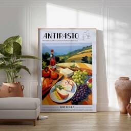 Italian Food Poster, Antipasto Print, Italy Kitchen Decor, Art, Wall Decor - thumbnail 3