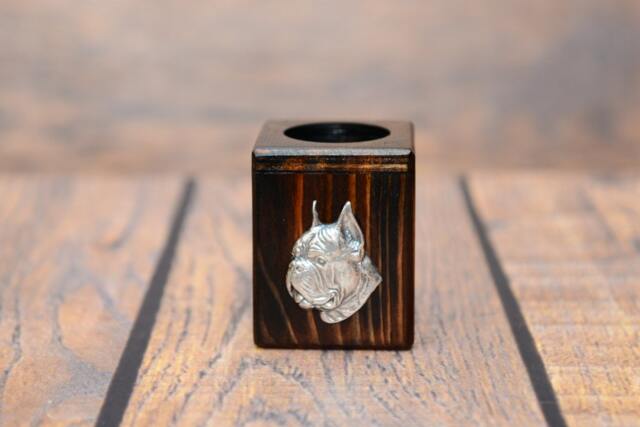 Boxer - Wooden Candlestick With Dog, Souvenir, Decoration, Limited Edition, Collection - image 1