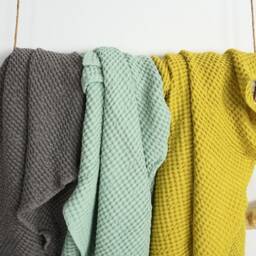 Waffle Linen Towel Set in Various Colors. Soft Hand Bath Towels. Luxorious Waffle Absorbent High Quality - thumbnail 2