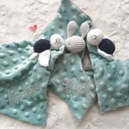 Baby Turtle Comforter, Organic Cotton, Personalized Handmade Bola Comforter - thumbnail 4