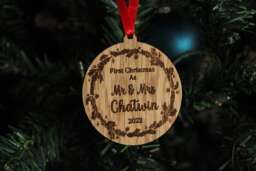 First Christmas Married Ornament, Personalised As Mr & Mrs, As & Mrs Bauble, Couple Keepsake - thumbnail 1