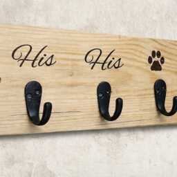 His Hers Paws Wooden Keyholder - thumbnail 2