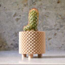 "Modern Wood Finish Planter ""Prismatic" - thumbnail 3