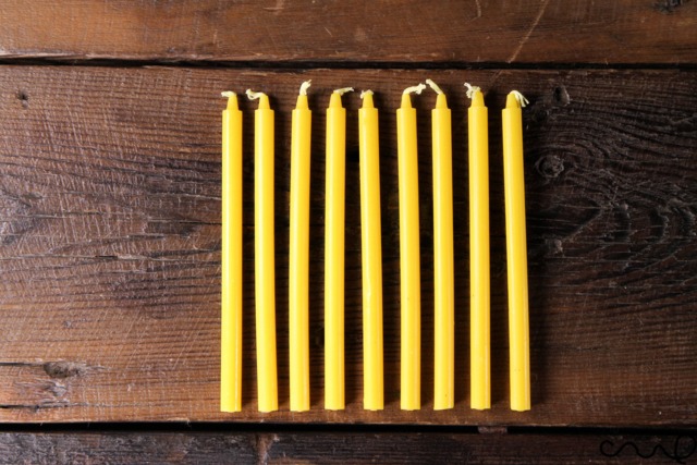 Set Of 9 Yellow Slim Candles - Unscented Table Decor For Weddings, Festive Dinners & Romantic Evenings - image 1