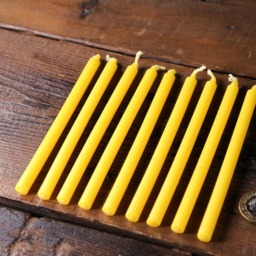 Set Of 9 Yellow Slim Candles - Unscented Table Decor For Weddings, Festive Dinners & Romantic Evenings - thumbnail 3