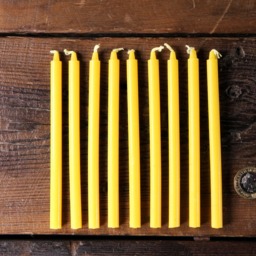 Set Of 9 Yellow Slim Candles - Unscented Table Decor For Weddings, Festive Dinners & Romantic Evenings - thumbnail 2