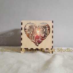 Heart Candle Holder Wood Lantern Centerpiece For Table, Romantic Gift Girlfriend, 5Th Anniversary, Wedding Candle, Mom Birthday - thumbnail 3